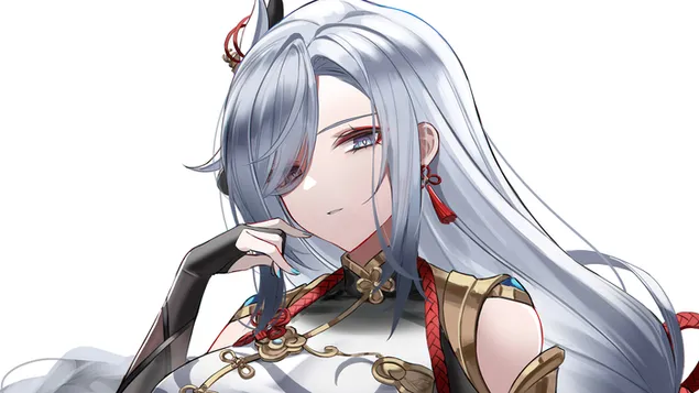 Shenhe (Polearm Character): Genshin Impact (Anime-videospill) 4K bakgrunn