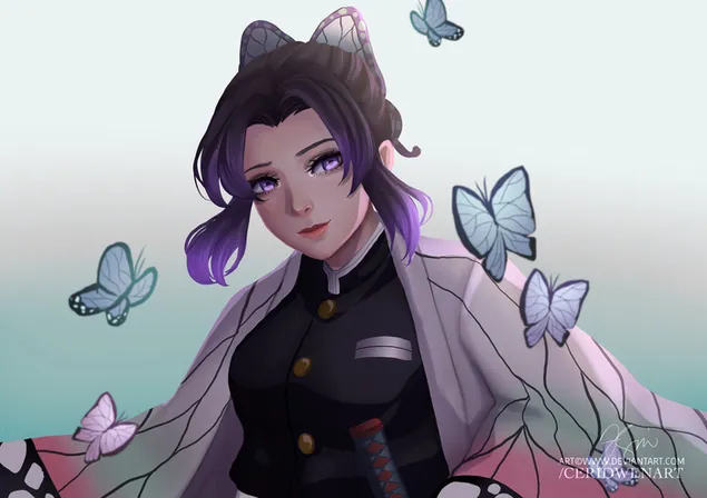 Shinobu Kochou - Demon Slayer 2K bakgrund