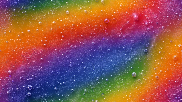 Сјајна апстрактна текстурна позадина со течност и мали сфери 2K тапет