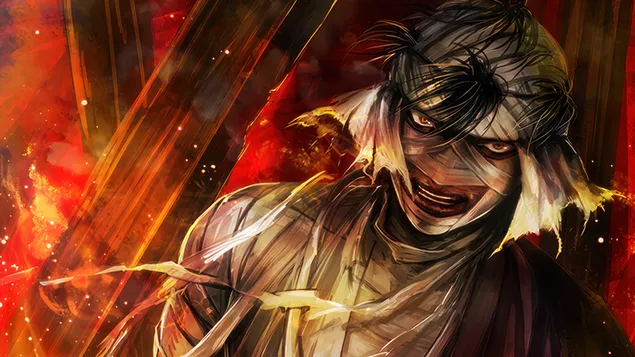 shishio flame katana espadachin de rurouni kenshin baixada