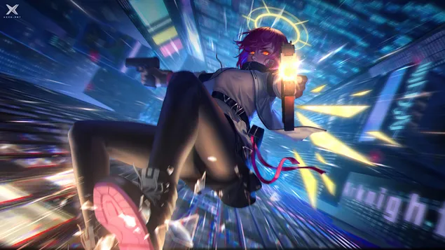 „Exusiai” forgatás – Arknights (anime videojáték) 4K háttérkép