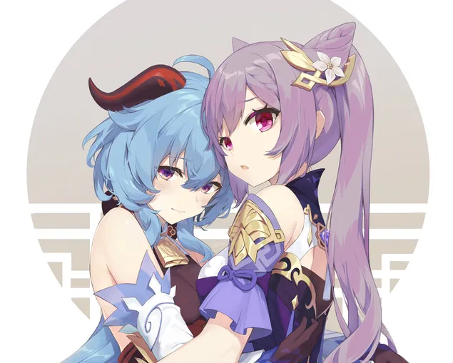 害羞的女孩 | 甘雨&客卿| 甘信冲击 2K 壁纸