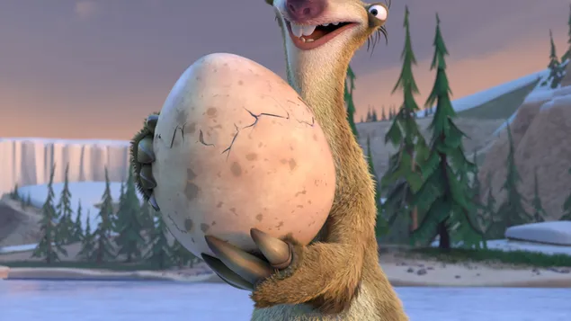 Sid, sid perezoso que lleva huevos de la serie Ice Age