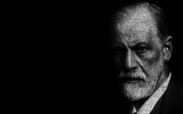 Sigmund Freud Blanco y negro 2K fondo de pantalla
