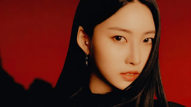 Sihyeon filmā “Pirmais” MV Shoot (2021) no Everglow (K-Pop Band) 4K fona tapete