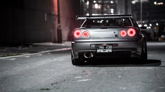 Silberne nissan skyline gt-r r34 rückleuchten herunterladen