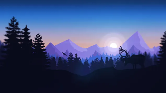 Silhouette Berge minimalistisch