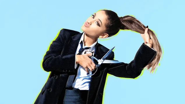 Fjollede Ariana Grande klipper sit hår HD tapet