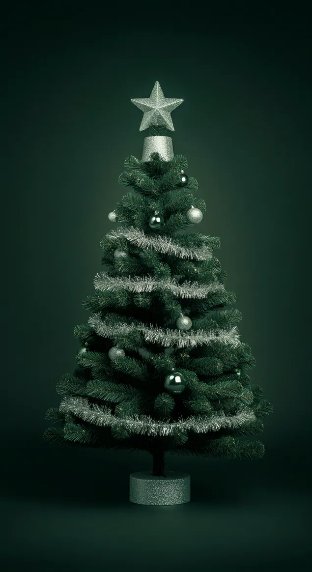 Pokok Krismas perak HD kertas dinding