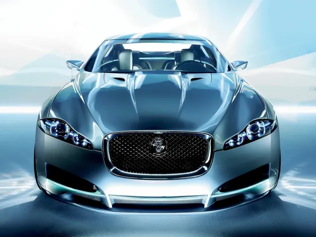 Zilveren Jaguar C-XF sportwagen HD achtergrond