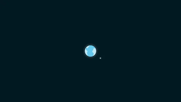 Simple - Blue World and Moon HD wallpaper