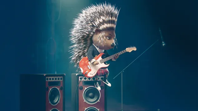 Canta músico de cine animado Ash el erizo