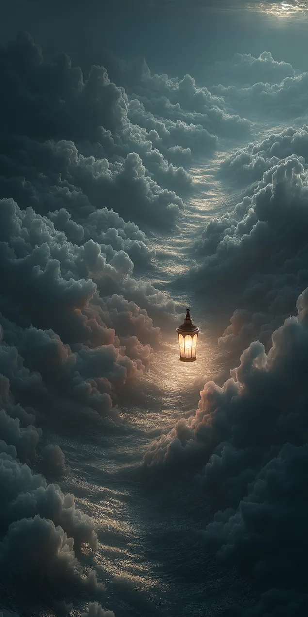 jednom osvijetljenom stazom svjetiljke kroz ogromni oblaci snova preuzmi