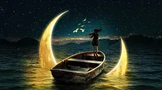 sinking moon in night light download