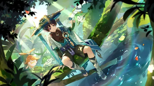 Sixth Fatui Harbinger 'Scaramouche' Genshin Impact（動漫電子遊戲） 4K 壁紙