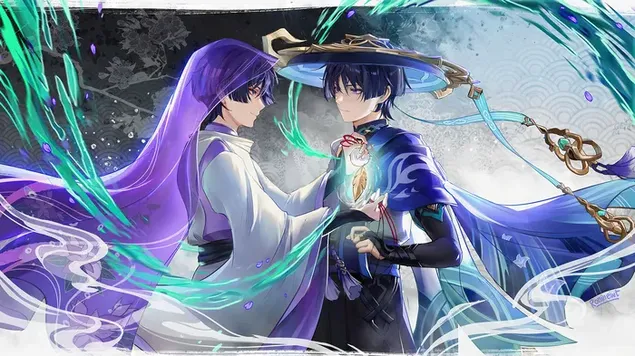 Sixth Fatui Harbinger 'Scaramouche' - Genshin Impact (วิดีโอเกมอนิเมะ) 4K วอลเปเปอร์