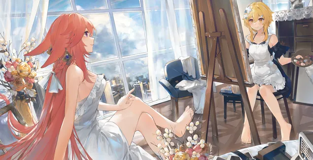 nghe si phac thao lumine ve buc phac thao cua yea miko | tac dong ganshin tai xuong