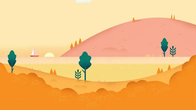 Esbós: paisatge de colors pastel 4K fons de pantalla