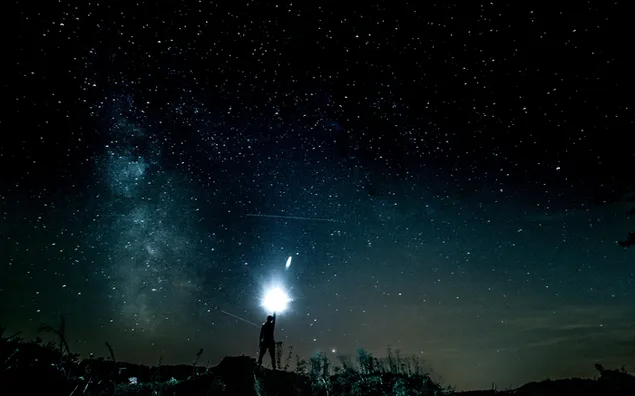 Hemel, sterrenhemel en schittering 4K achtergrond