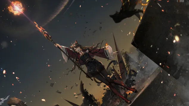 Skyfire | Arknights [Videojoc d'anime] 4K fons de pantalla