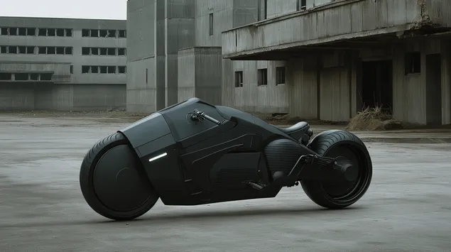 Elegante motocicletta futuristica nera opaca di Urban Decay 2K sfondo