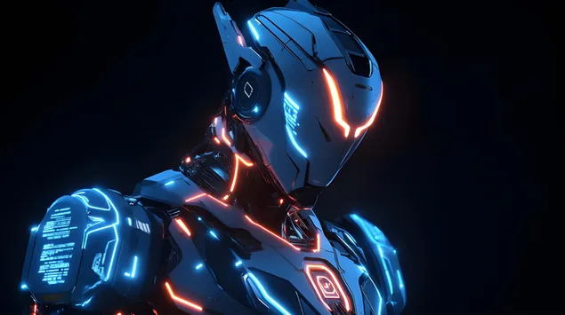 innovacion robotica elegante con circuitos de neon descargar