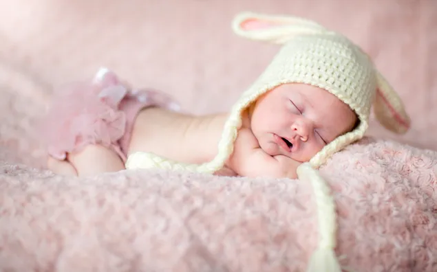 Schlafendes Baby süß 2K Hintergrundbild