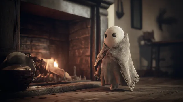 pieni haamu takan aaressa viltin kanssa, viihtyisa maisema lataa