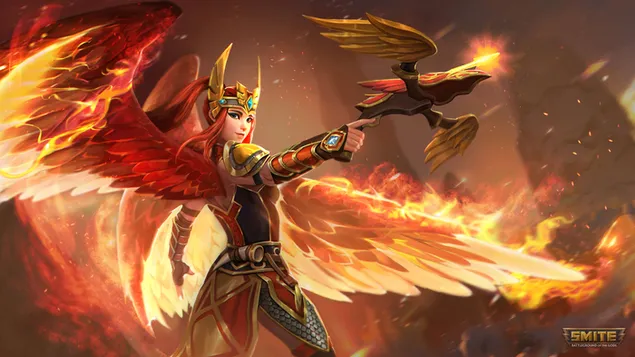 Smite - Jing Wei, Phoenix Fire 4K bakgrund