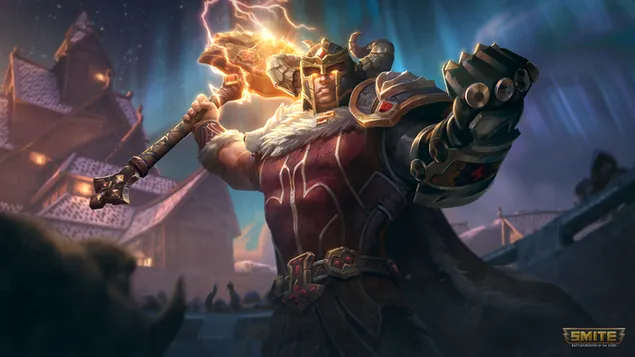 Páipéar balla Smite - Thor, Dia na Thunder4K