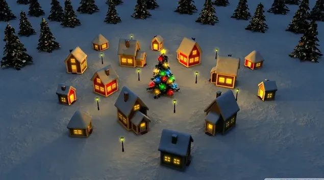 Snježno selo Božićno veče preuzmi