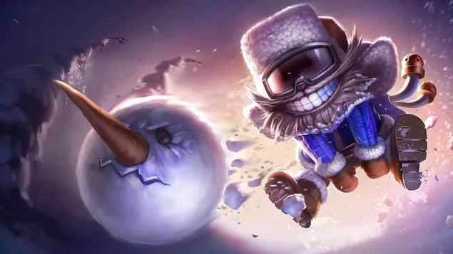 snow day 'ziggs' splash art - league of legends (lol) zavantazhiti