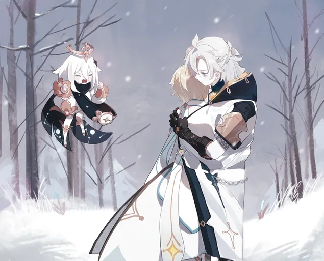 Taustakuva Lumisade talvi Albido halaa Lumine | Ganshinin vaikutus 2K