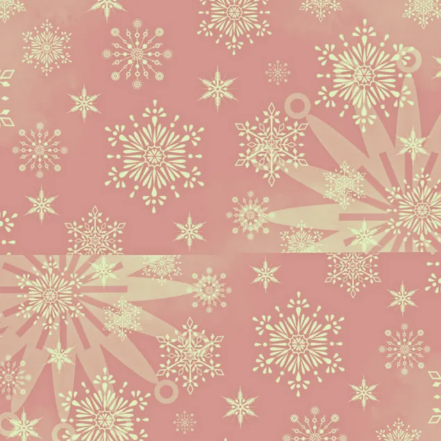 kepingan salji dengan latar belakang merah jambu 2K kertas dinding