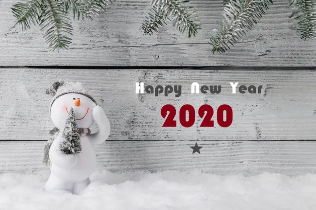 Tahun baru manusia salju (2020) 2K wallpaper