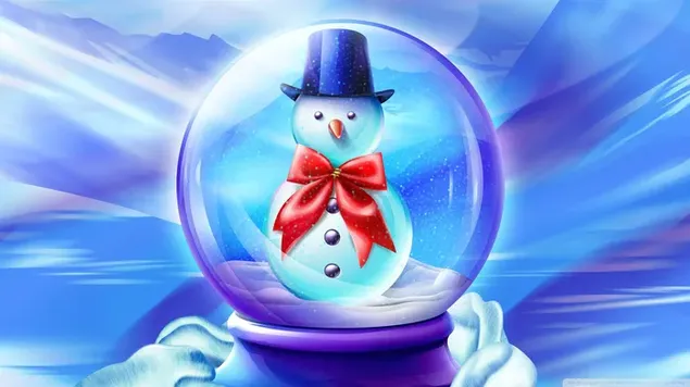 איש שלג עם הכובע שלו HD טפט