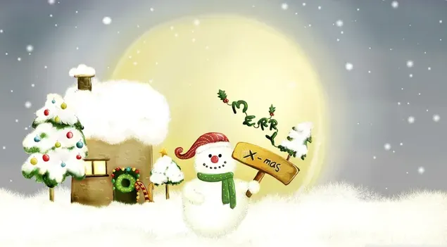 Tiempo de Navidad muñeco de nieve