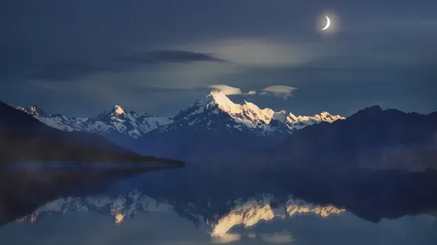 Snowy Mountains in Neuseeland 8K Hintergrundbild