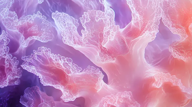 Меко светещи коралови полипи със сложни детайли 4K тапет