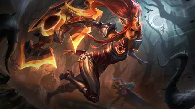 Solar Eclipse 'Sivir' Splash Art - League of Legends 8K วอลเปเปอร์
