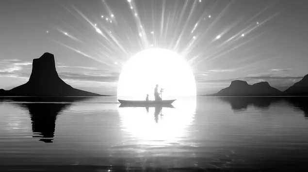 udhetim solemn: varke kunder nje horizonti te ndezur shkarkim