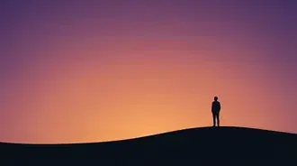 osamela postava sunset hill: klidna gradientni krajina stahnout