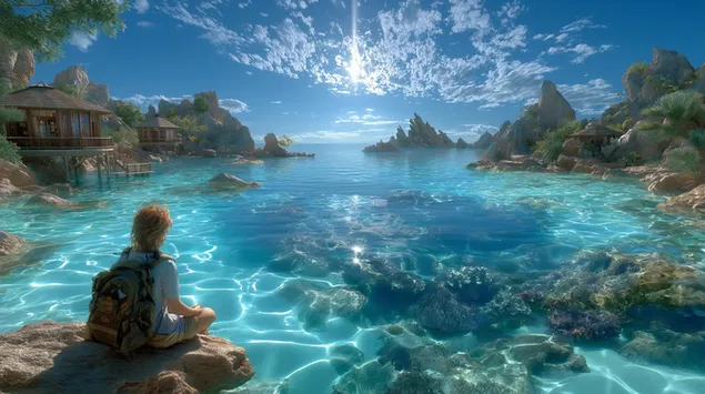 udhetar i vetem qe mediton prane ujerave tropikale bruz shkarkim