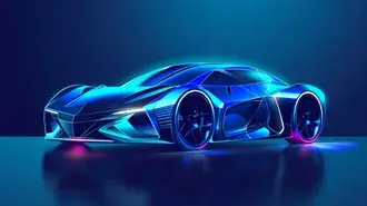 Tapeta Sofistikovaný sportovní vůz ve futuristickém stylu 8K