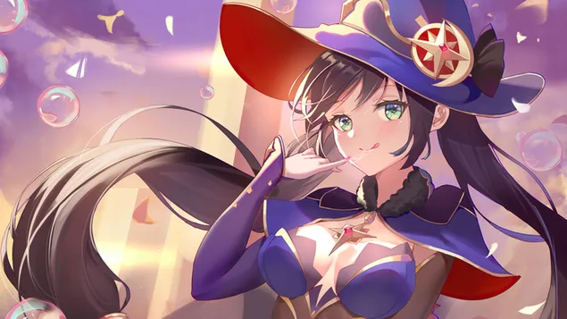 Ahli sihir 'Mona' - Genshin Impact | (Permainan Video Anime) 4K kertas dinding
