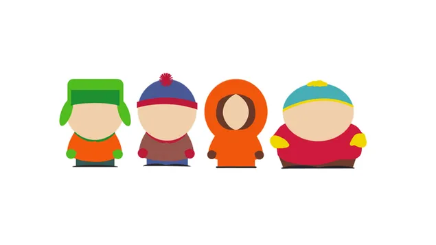 Personajes minimalistas de dibujos animados de South Park. descargar