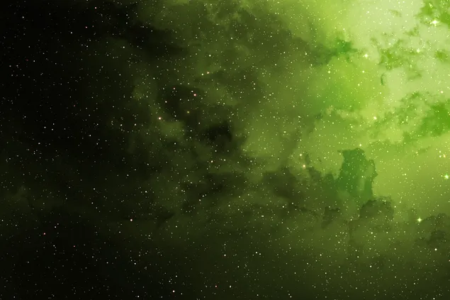 Space - green galaxy 2K wallpaper