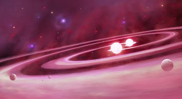 Espaço - rosa 2K papel de parede