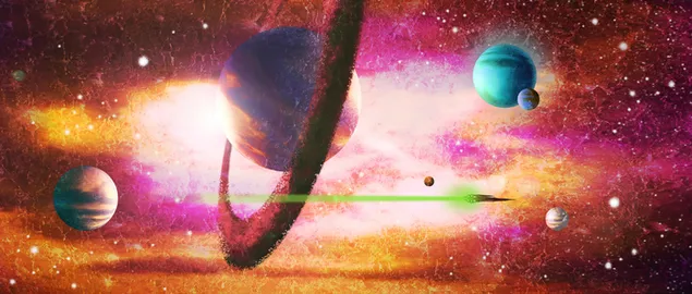 Kosmosas – Planetinis žiedas 4K ekrano užsklanda