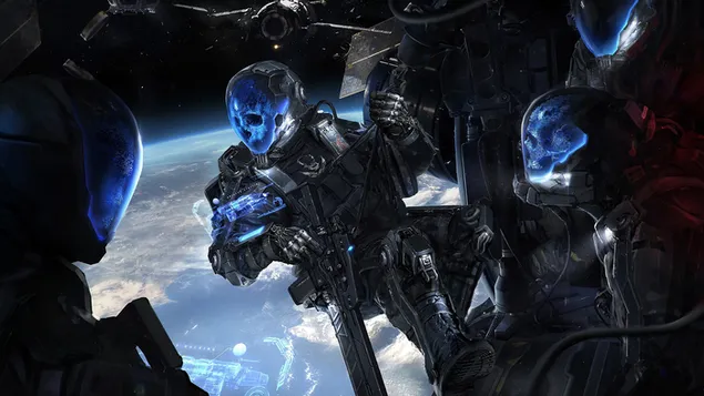 Space Skull Soldiers 4K wallpaper